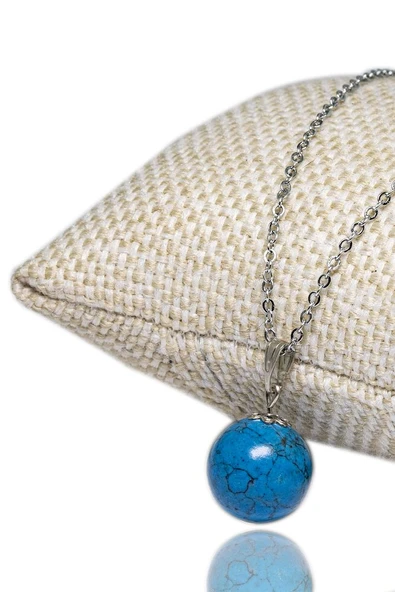 Sertifikalı Doğal Turkuaz Taşı Kolye ürün görseli