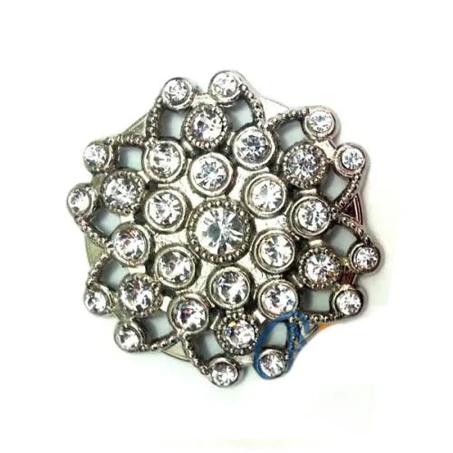 Taşlı Yulak Broş, Sandık Süsü 4,5 Cm - Nikel, 1 Adet