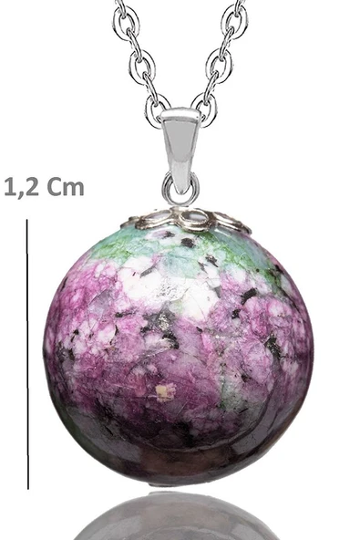 Sertifikalı Fasetli Ruby Yakutlu Zoisite (ANYOLİT) Doğal Taş Kolye - 2