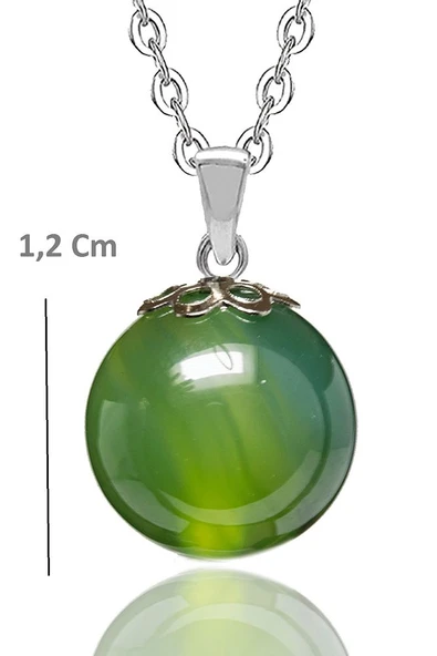 Sertifikalı Yeşim Taşı Doğal Taş Kolye - Resim 2