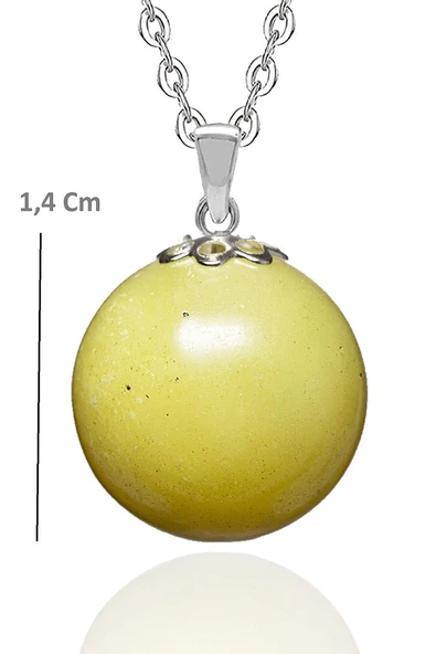 Sertifikalı Sarı Kuvars Doğal Taş Kolye - 2