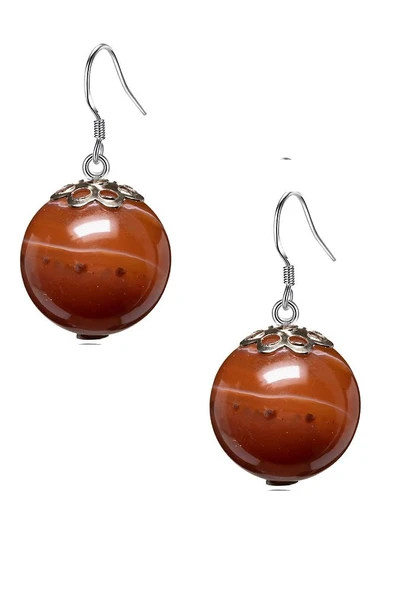 Sertifikalı Turuncu Akik Taşlı Doğal Taş Küpe ürün görseli