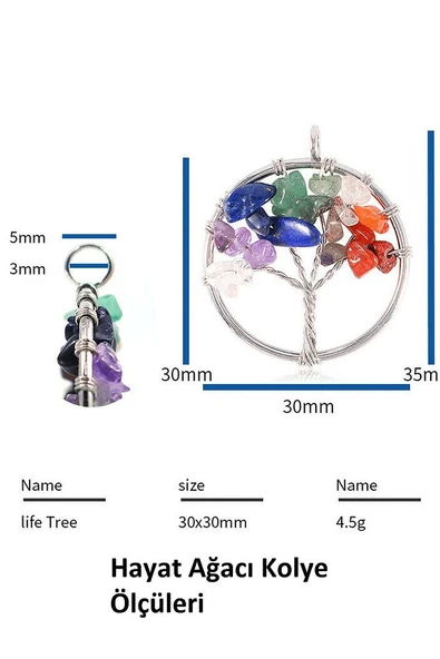 Sertifikalı Doğal Lapis Lazuli Taşı Hayat Ağacı Kolye - 2