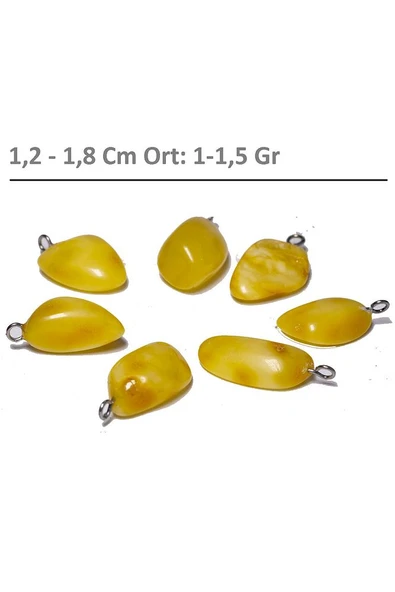 Üretici Sertifikalı Şekilsiz Kesim Damla Kehribar Kolye - Resim 2