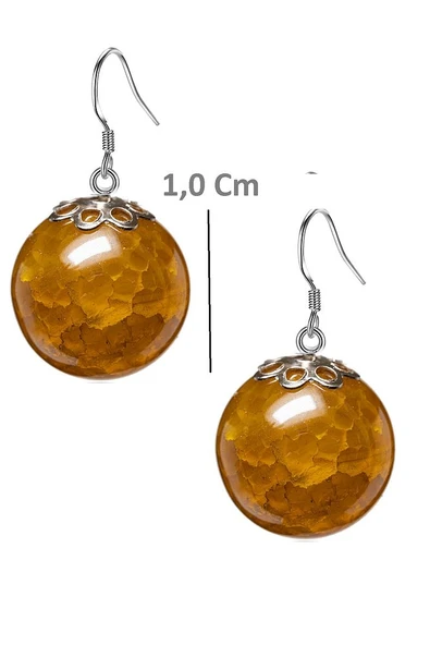 Sertifikalı Yeşil Damarlı Akik Doğal Taş Küpe - 2