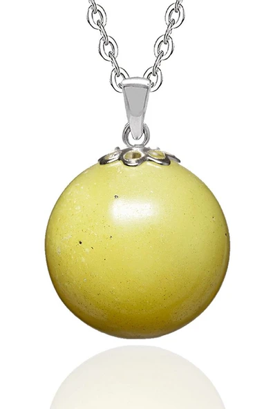 Sertifikalı Sarı Kuvars Doğal Taş Kolye