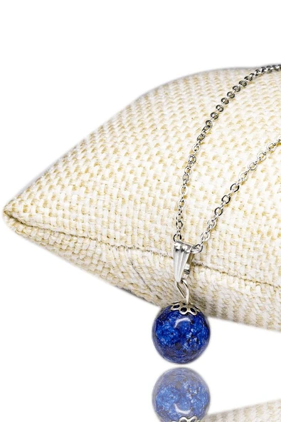 Sertifikalı Fasetli Doğal Lapis Lazuli Taşı Kolye ürün görseli