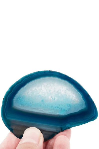 Sertifikalı Doğal Mavi Akik Taşı Plaka (5-8 Cm) - Resim 4