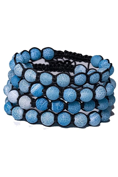 Sertifikalı Damarlı Mavi Akik Taşı Doğal Taş Bileklik - Resim 2