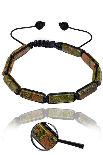 Sertifikalı Unakit Taşı Doğal Taş Bileklik (aaa Kalite) ürün görseli