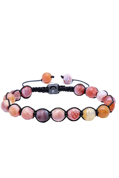 Sertifikalı Makrome Damarlı Kırmızı Akik Taşı Bileklik - Resim 2