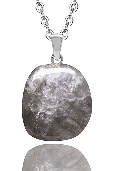 Sertifikalı Tımbıl Model Iyolit Taşı Doğal Taş Kolye (SU SAFİRİ)