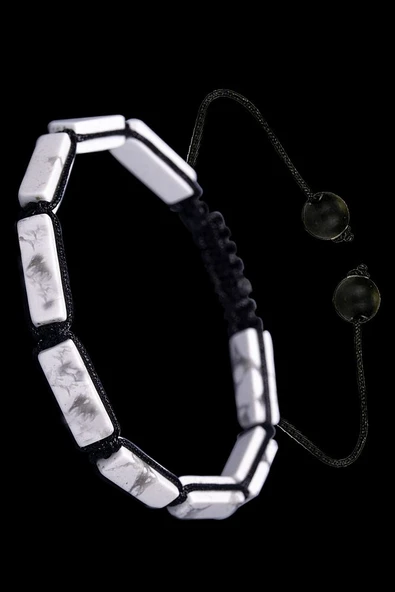 Sertifikalı Aaa+ Dikdörtgen Kesim Havlit Taşı Doğal Taş Bileklik - Resim 3