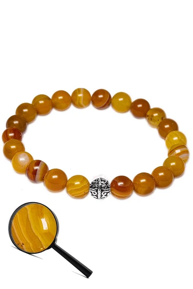 Sertifikalı Gerçek Aaa Kalite Turuncu Akik Taşı Bileklik (gümüş Aparatlı) - Resim 2