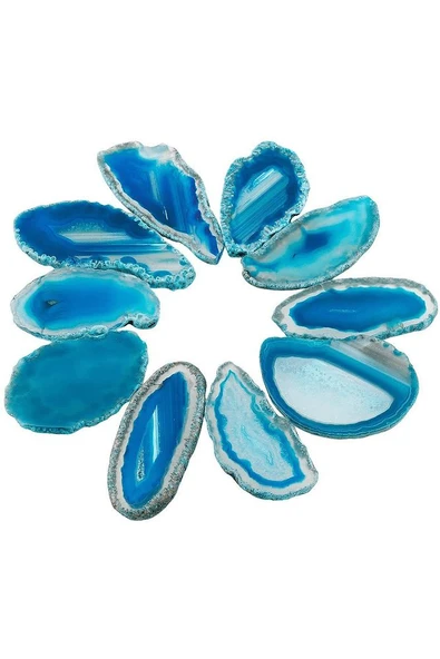 Sertifikalı Doğal Mavi Akik Taşı Plaka (5-8 Cm) - Resim 2