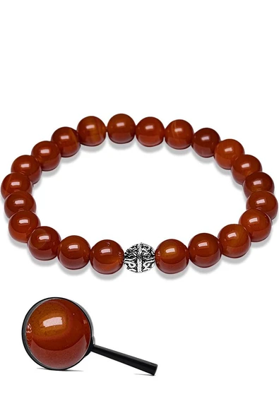 Sertifikalı Yemen Akik Taşı Doğal Taş Bileklik (gümüş Aparatlı) ürün görseli