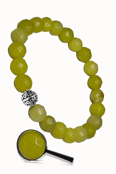 Sertifikalı Olivin Taşı Doğal Taş Bileklik (gümüş Aparatlı) - Resim 2