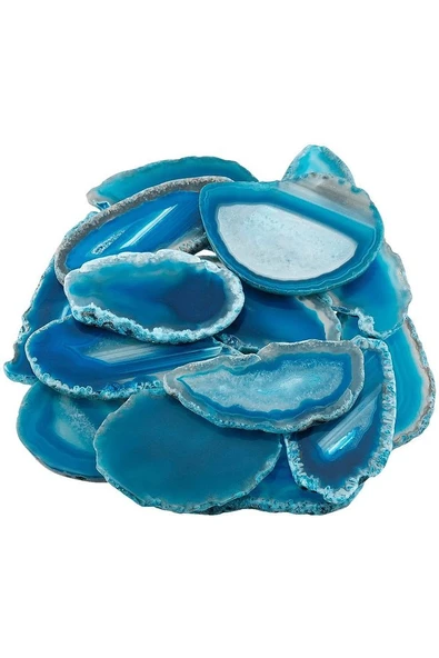 Sertifikalı Doğal Mavi Akik Taşı Plaka (5-8 Cm) - Resim 3