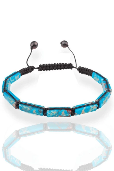 Sertifikalı Mavi Varisit Taşı Doğal Taş Bileklik - Resim 3