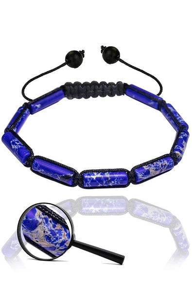 Sertifikalı Mavi Varisit Taşı Doğal Taş Bileklik ürün görseli