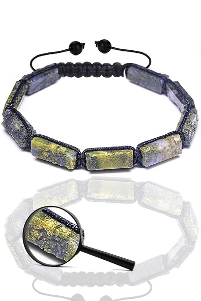 Sertifikalı Yosun Hint Akik Taşı Doğal Taş Bileklik (hindistan) ürün görseli