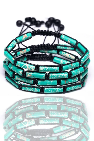 Sertifikalı Turkuaz Varisit Taşı Doğal Taş Bileklik - Resim 2