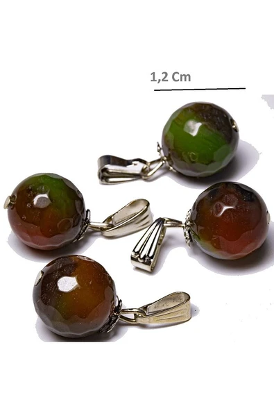 Sertifikalı Multicolor Kuvars Taşı Doğal Taş Kolye (elmas Kesim) - 2