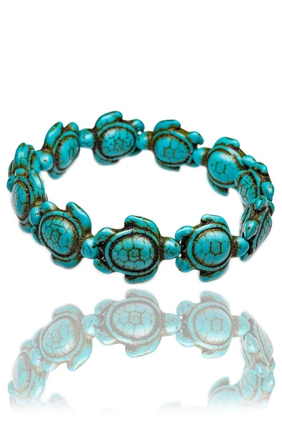 Sertifikalı Kaplumbağa Kesim Firuze Taşı Bileklik - Resim 2