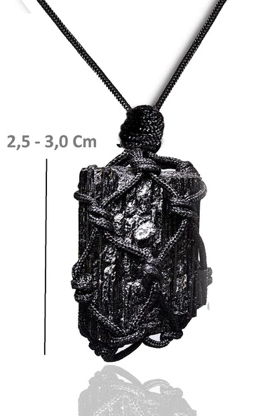 Sertifikalı Ayarlanabilir Doğal Turmalin Taşı Kolye - Resim 2