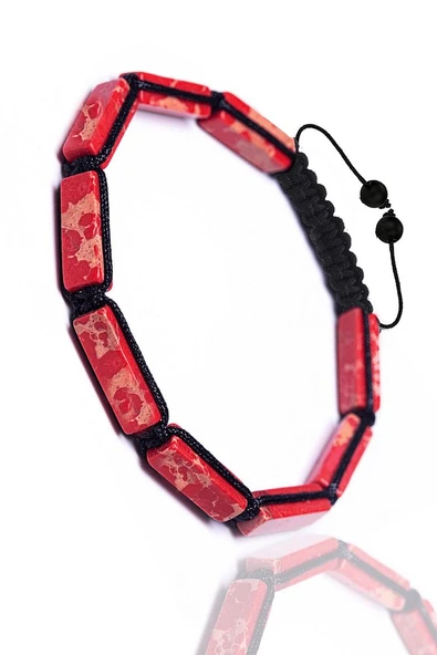 Sertifikalı Kırmızı Varisit Taşı Doğal Taş Bileklik - Resim 2