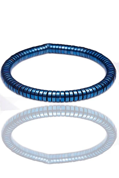 Sertifikalı Aaa+ Kararmayan Mavi Hematit Taşı Bileklik - Resim 2