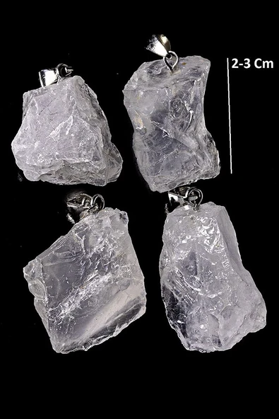 Sertifikalı Ham Işlenmemiş Kristal Kuvars Taşı Doğal Taş Kolye - 2