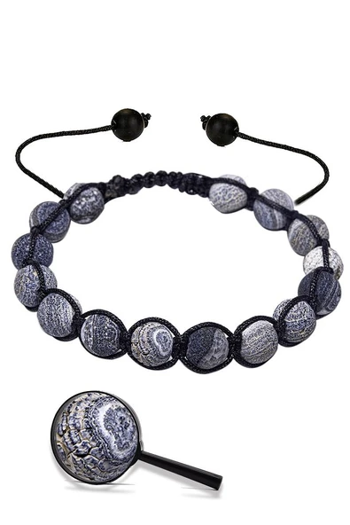 Sertifikalı Damarlı Siyah Akik Taşı Doğal Taş Bileklik ürün görseli