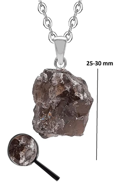 Sertifikalı Ham Işlenmemiş Dumanlı Kuvars Taşı Kolye - Resim 2