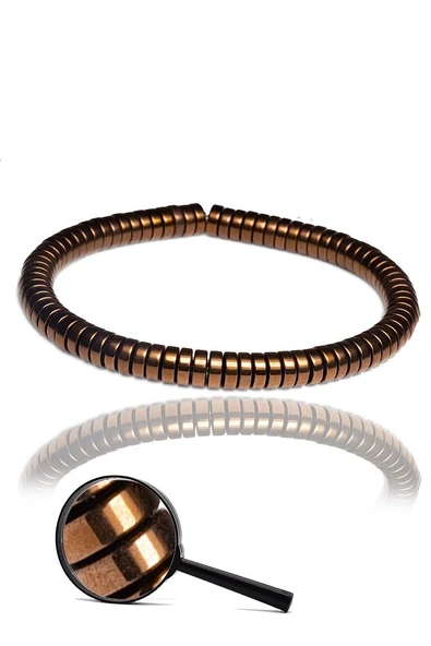 Sertifikalı Rose Silindir Aaa Hematit Taşı Bileklik - Kararmaz - Resim 2