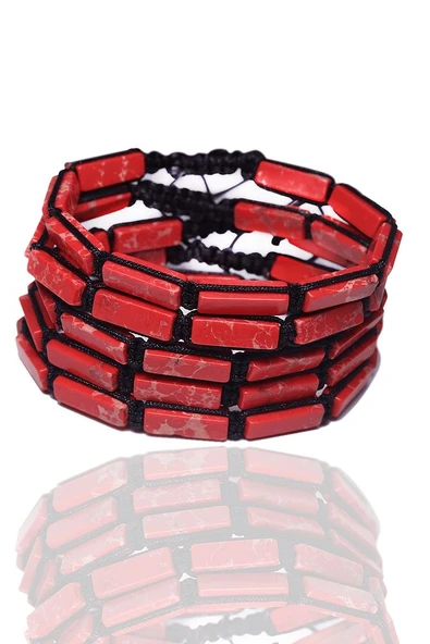 Sertifikalı Kırmızı Varisit Taşı Doğal Taş Bileklik - Resim 3