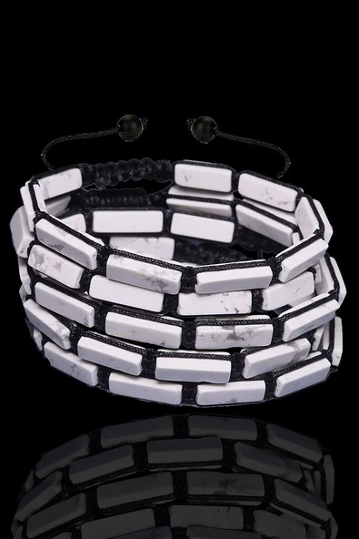 Sertifikalı Aaa+ Dikdörtgen Kesim Havlit Taşı Doğal Taş Bileklik - Resim 2