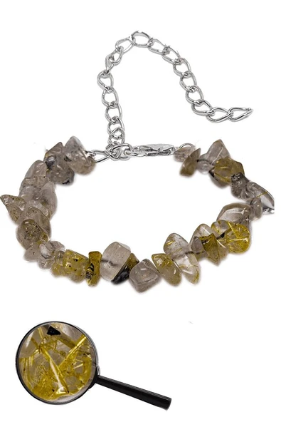 Sertifikalı Gold Rutil Kuvars Kırık Doğal Taşlı Bileklik 1.kalite (RUSYA) ürün görseli