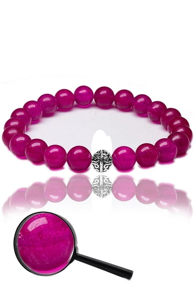 Sertifikalı Yakut Taşı Sentetik Bileklik - Gümüş Aparatlı