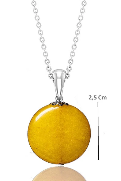 Sertifikalı Gerçek Yuvarlak Doğal Taş Turuncu Akik Taşı Kolye - 1.kalite - Resim 2