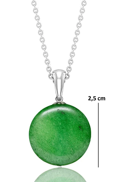 Sertifikalı Gerçek Yeşil Akik Taşı Kolye - 1.kalite - 2