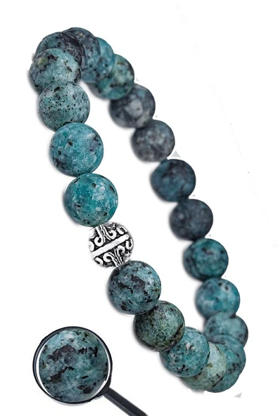 Sertifikalı Aaa+ Mavi Kuvars Taşı Bileklik - Gümüş Aparatlı - Resim 2