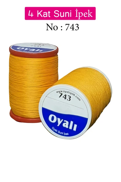 Oyalı 4 Kat Suni İpek İplik İğne Oyası Boncuk İpi Tığ Oyası No:743