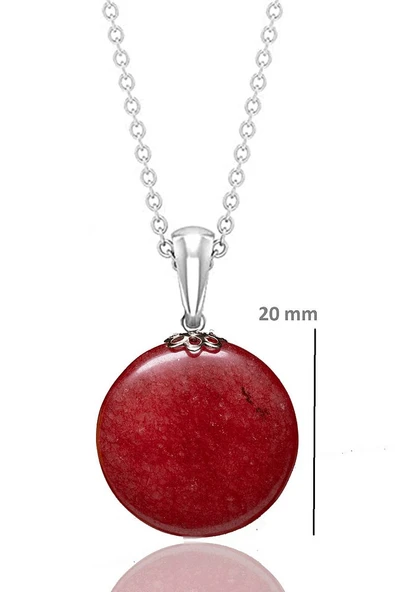 Sertifikalı Gerçek Kırmızı Akik Taşı Doğal Taş Kolye - 1.kalite - Resim 2