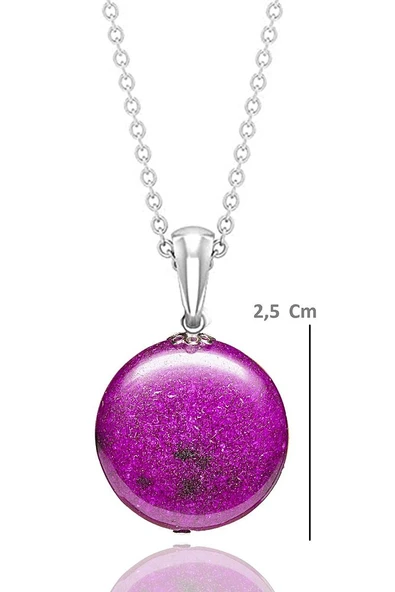 Sertifikalı Gerçek Doğal Taş Mor Akik Taşı Kolye - 1.kalite - 2