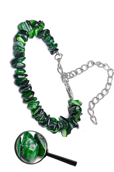 Sertifikalı Yeşil Sedef Kırık Doğal Taşlı Bileklik 1.kalite (ABD) - Resim 2