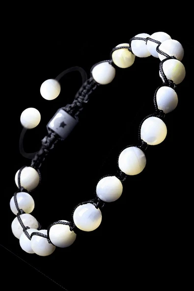 Siyah Makrome Sedef Bileklik - Resim 3