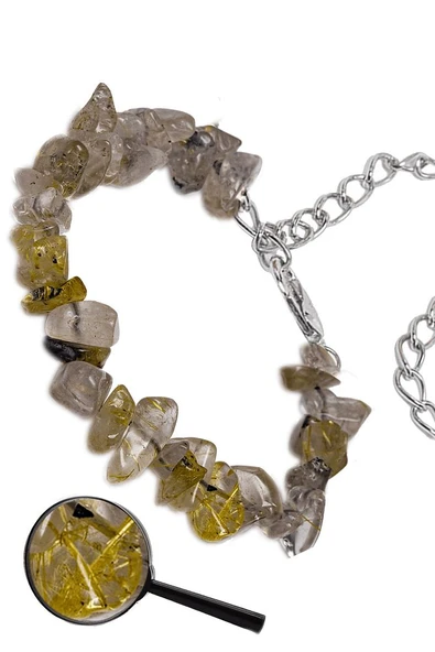 Sertifikalı Gold Rutil Kuvars Kırık Doğal Taşlı Bileklik 1.kalite (RUSYA) - Resim 2