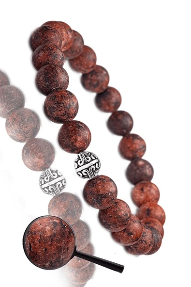 Sertifikalı Ham Işlenmemiş Kiremit Renk Kuvars Taşı Bileklik - Brezilya - Resim 2