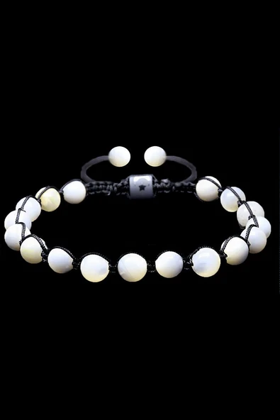 Siyah Makrome Sedef Bileklik - Resim 4